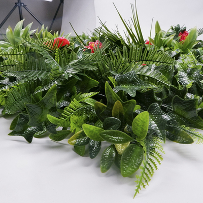 Wooden Frame Artificial Green Wall Indoor 42cm Waterproof